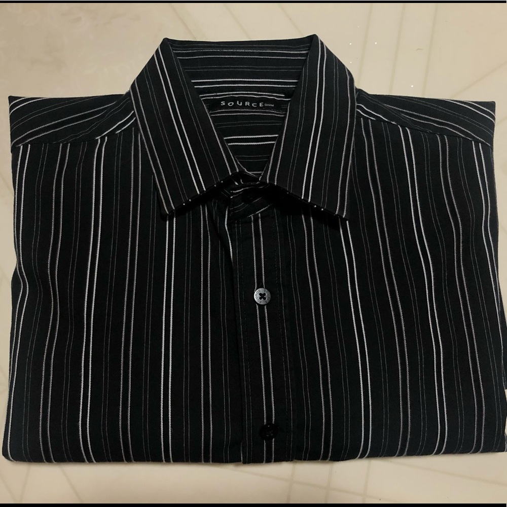 Source DNM Black with White Stripes Dress Shirt